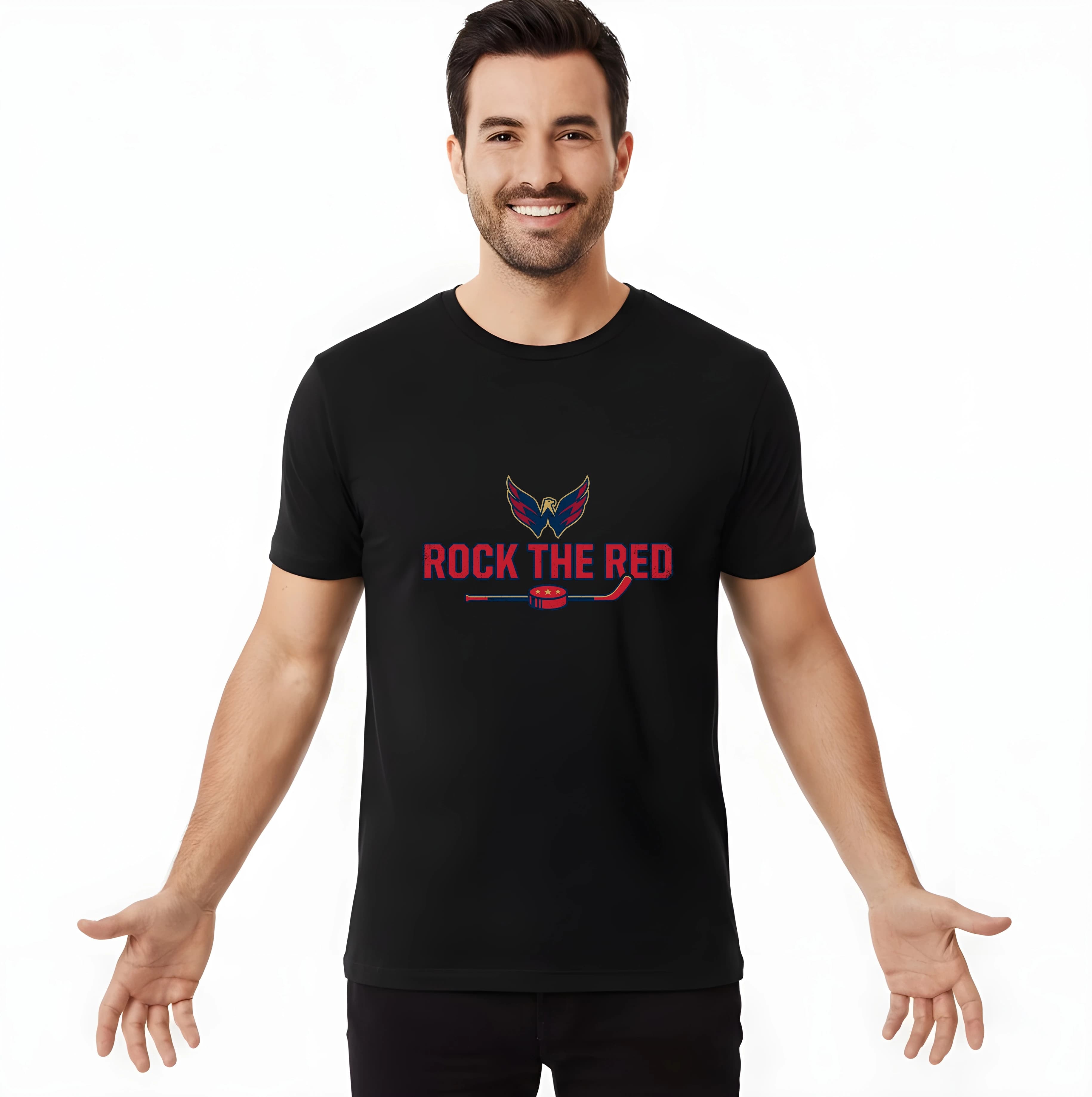 Pánske tričko Červené krídla a puk Rock The Red na ľade