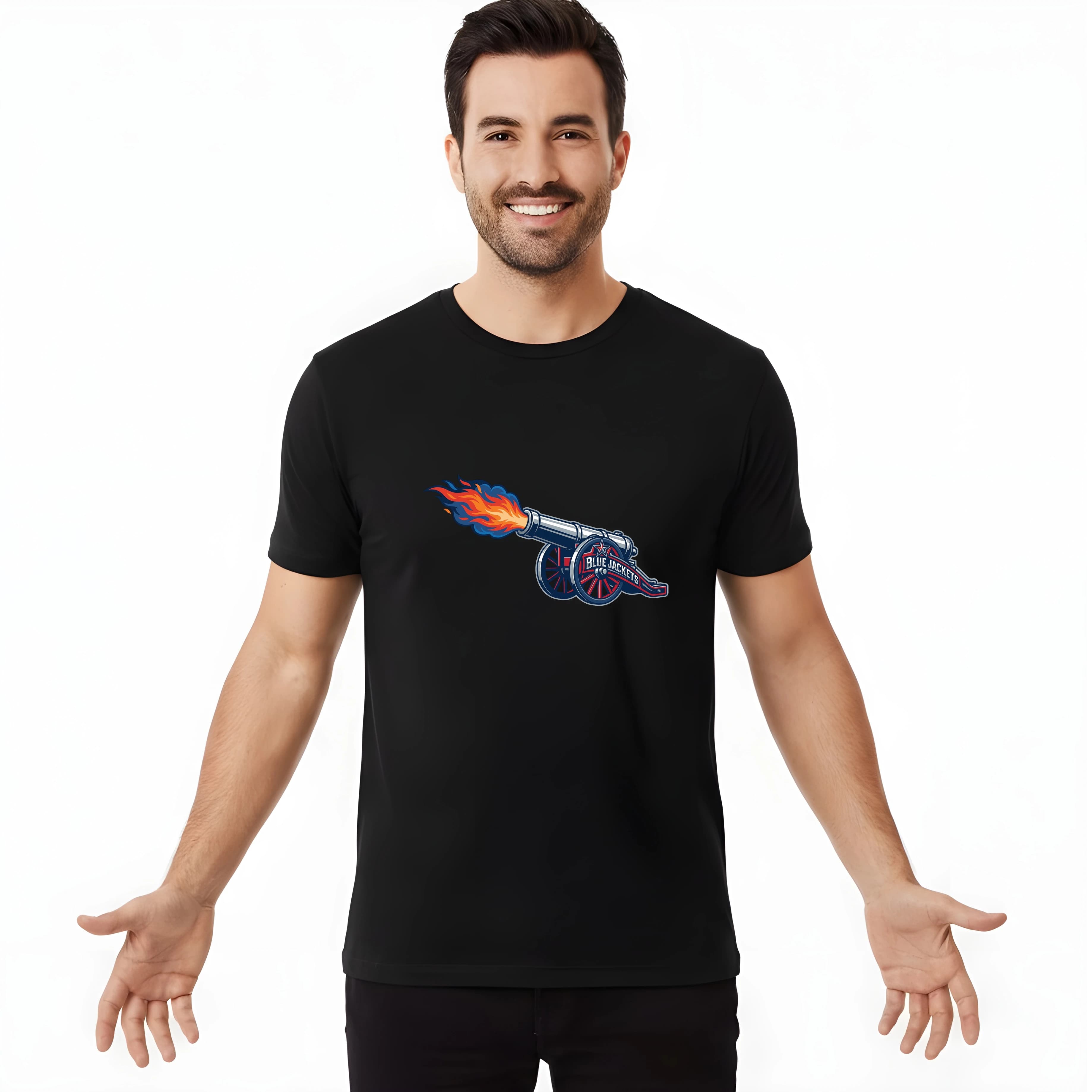 Pánske tričko Blue Jackets Ohnivý kanón Sila, vášeň a hrdosť