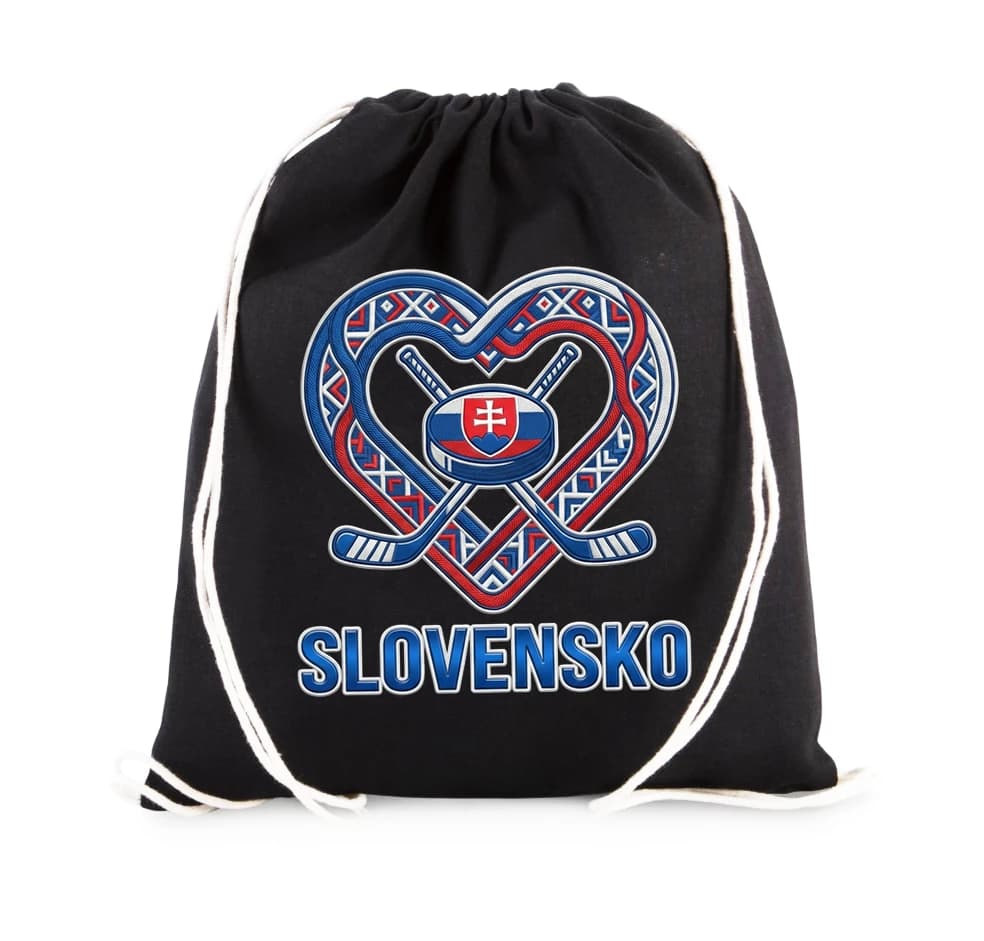 Vak na chrbát Slovensko Hokejové srdce s národným folklórnym vzorom