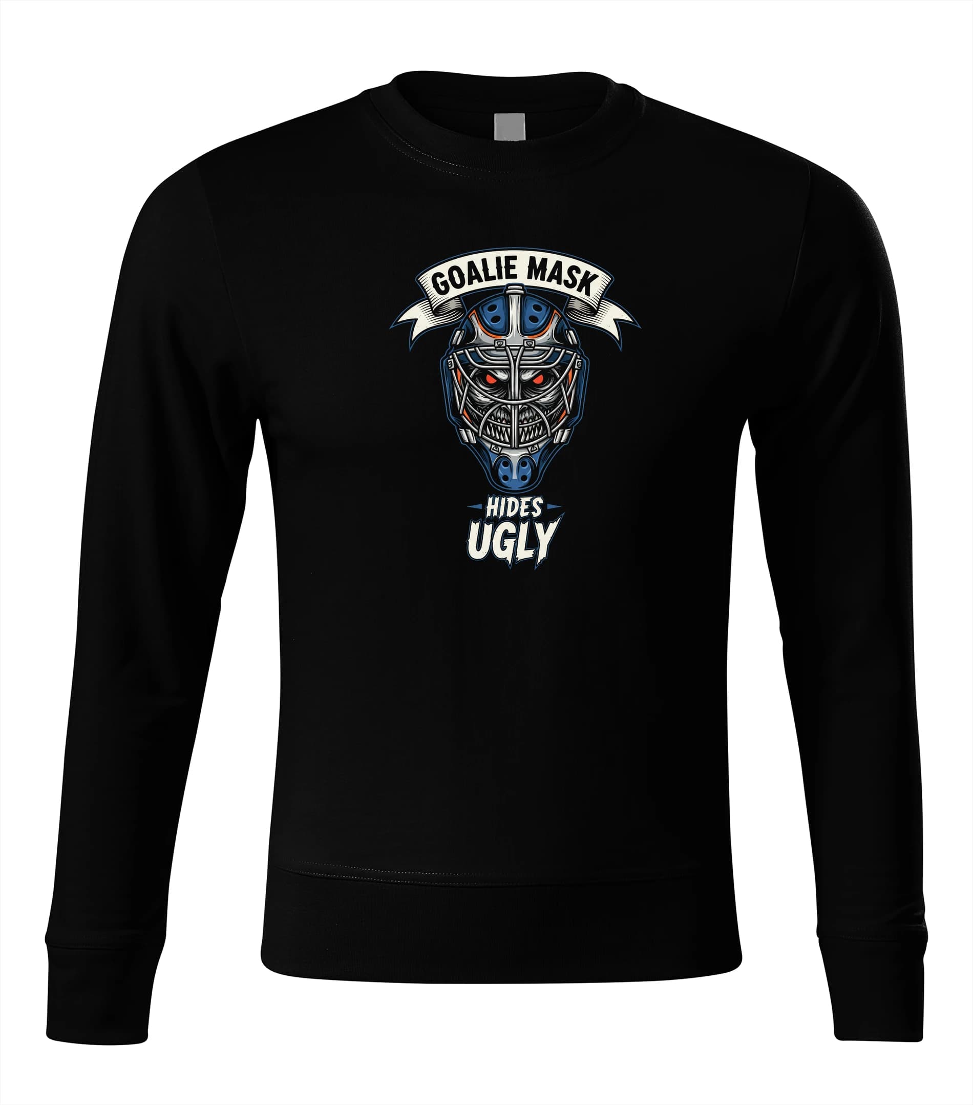 Mikina Goalie Mask Skrýva desivý úsmev a červené oči