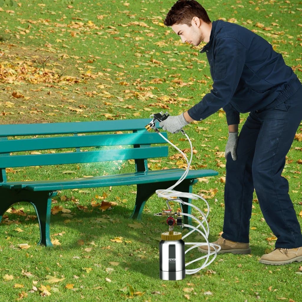 Sprejová pištoľ, 2 l/0,5 galónu, ľahká tlaková nádoba s farbou, tryska 1,8 mm, striekacia pištoľ, 3 m hadica, na interiérové dekorácie, architektúru, stavebníctvo, lakovanie áut, max. 45 PSI.