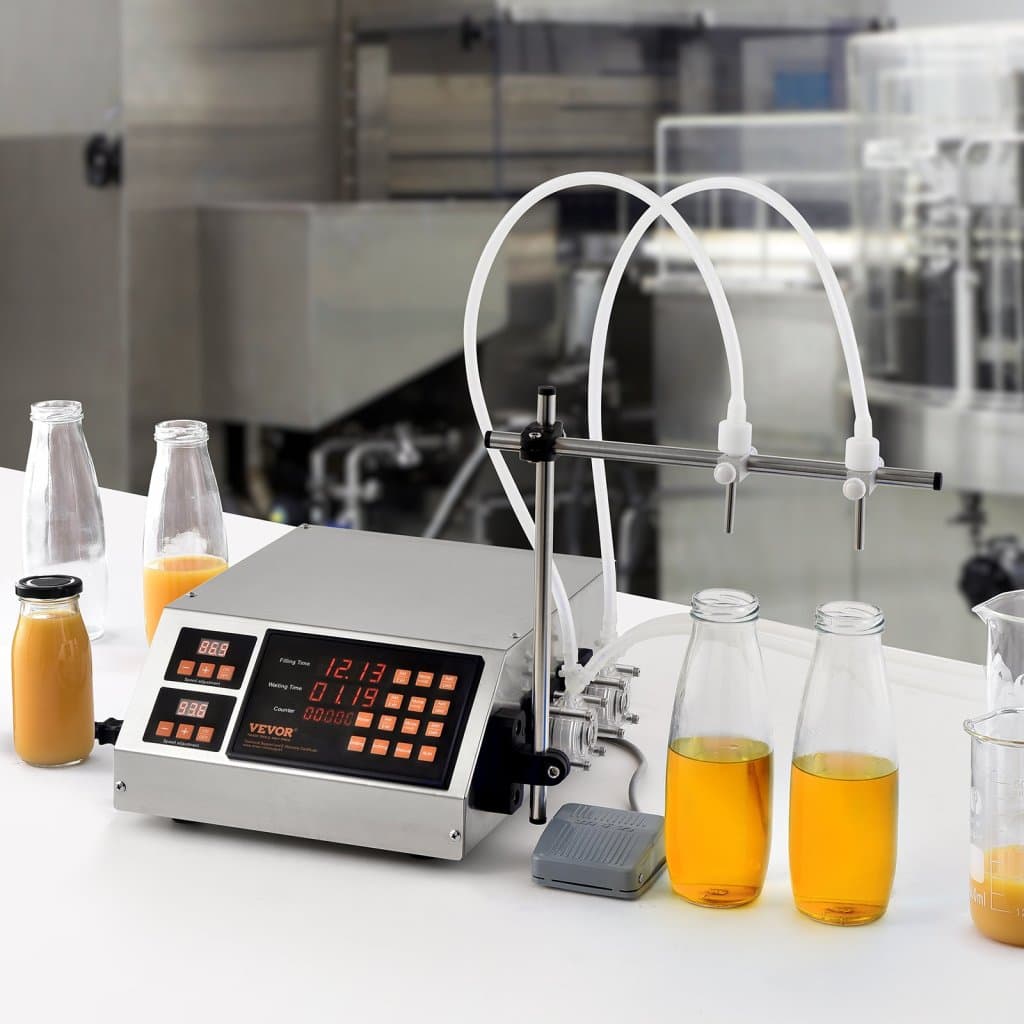 Plniaci stroj na tekutiny, plniaci objem 5-650 ml, automatický plniaci stroj na fľaše, digitálne riadené peristaltické čerpadlo na mlieko, vodu, víno, nápoje, sójovú omáčku (dvojitá tryska)