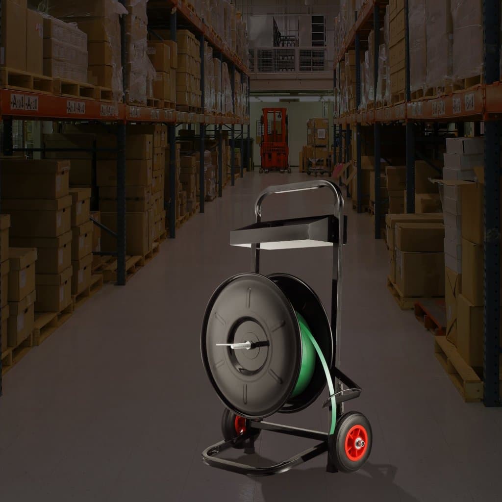 Dávkovač páskovacích pások, vozík na PET/PP pásky, priemer jadra 8"