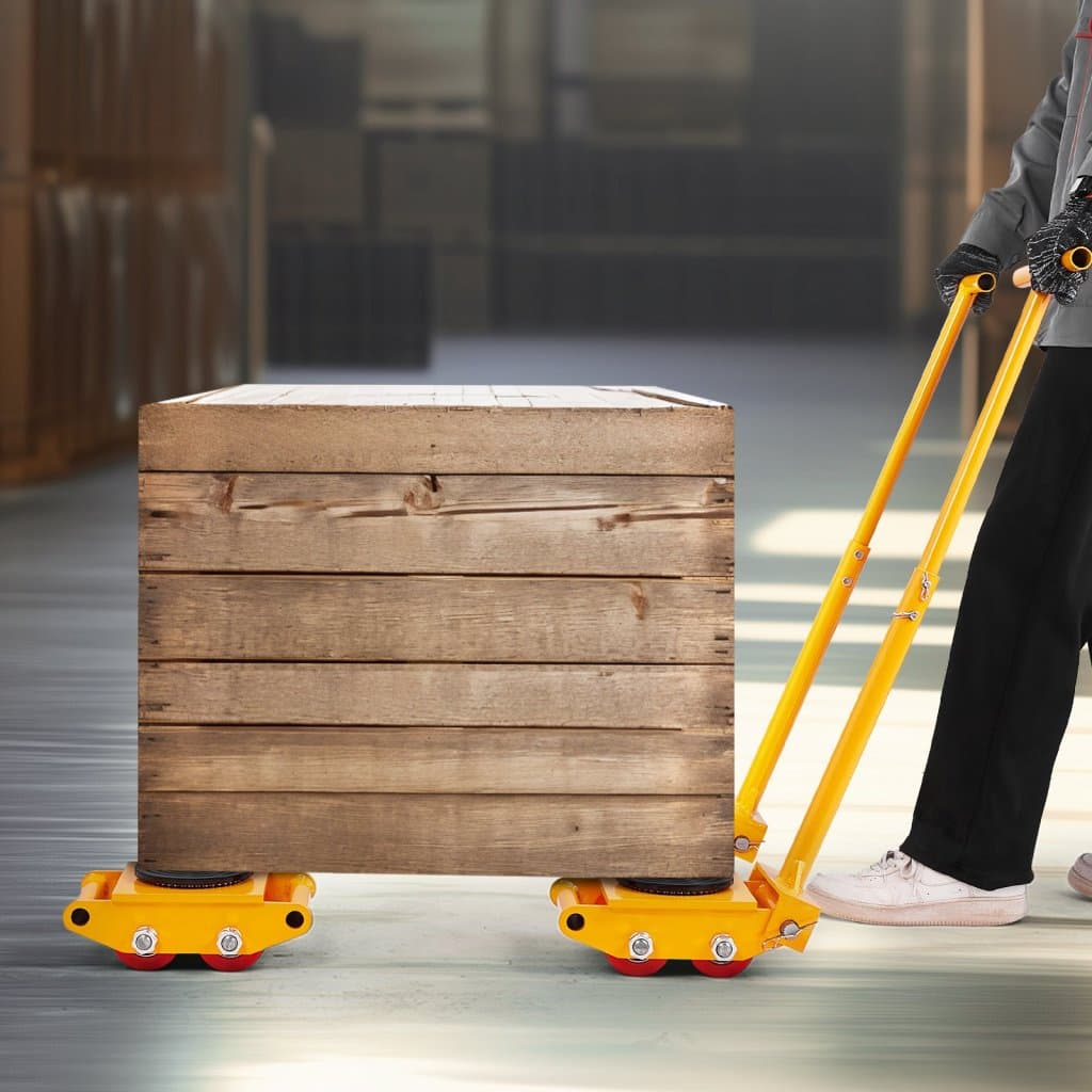 6T strojový korčuľový vozík s rukoväťou, rotácia 360°, nosnosť 13228 lb