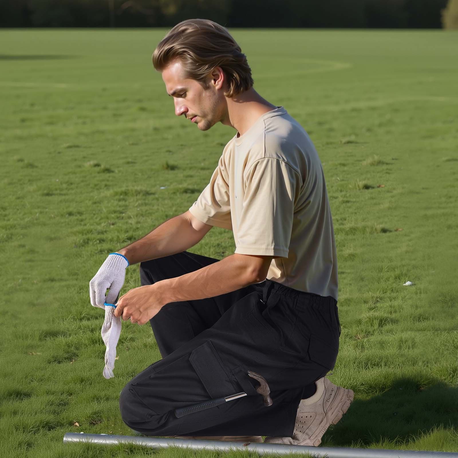 Pánske ohňovzdorné cargo nohavice FR s viacerými vreckami, veľkosť XL, čierne