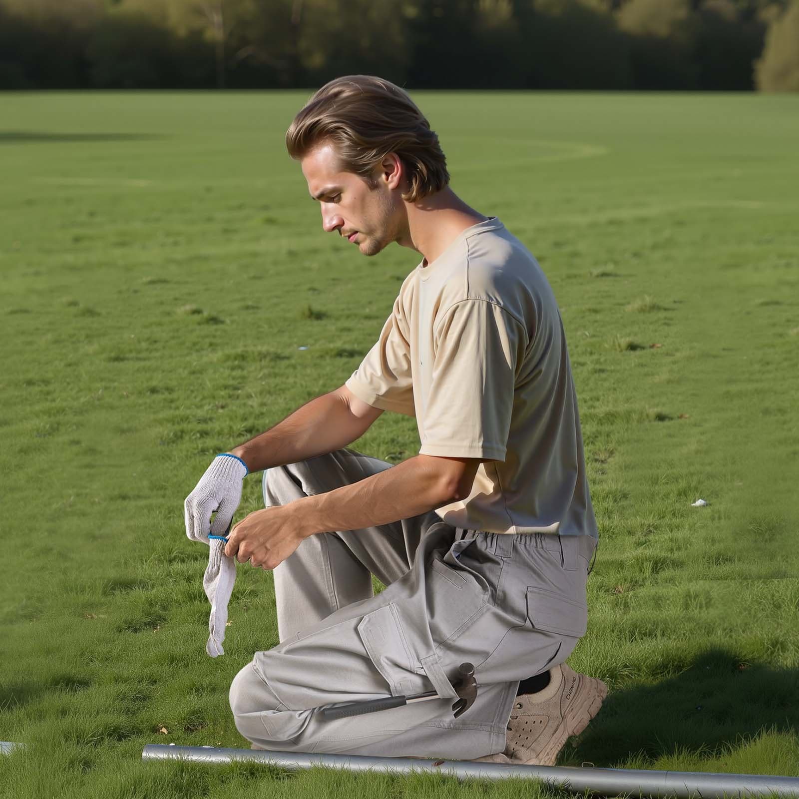 Pánske ohňovzdorné cargo nohavice FR s viacerými vreckami, veľkosť L, sivé