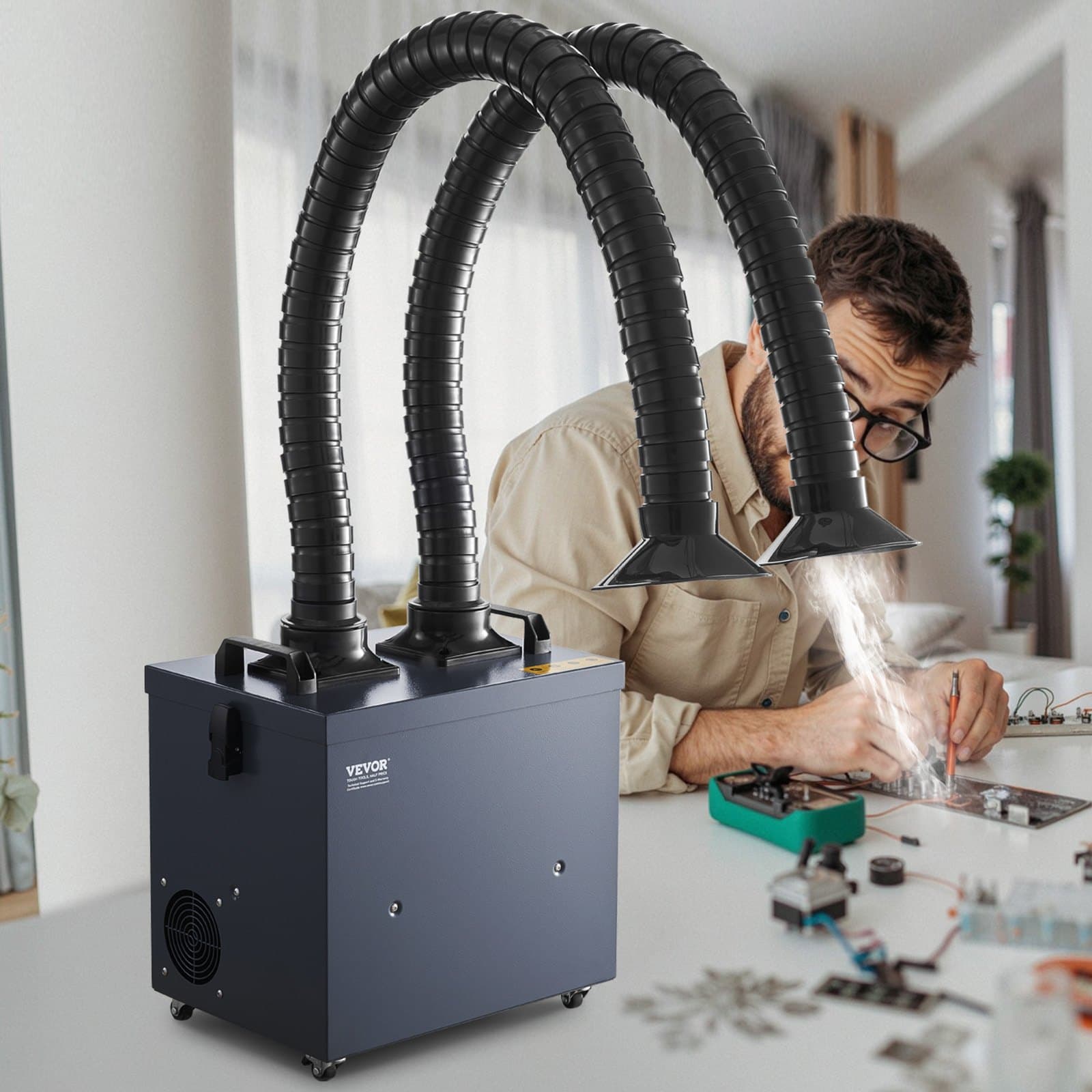 Odsávač spájkovacích výparov 275W bezkefkový absorbér dymu so 4-stupňovými filtrami