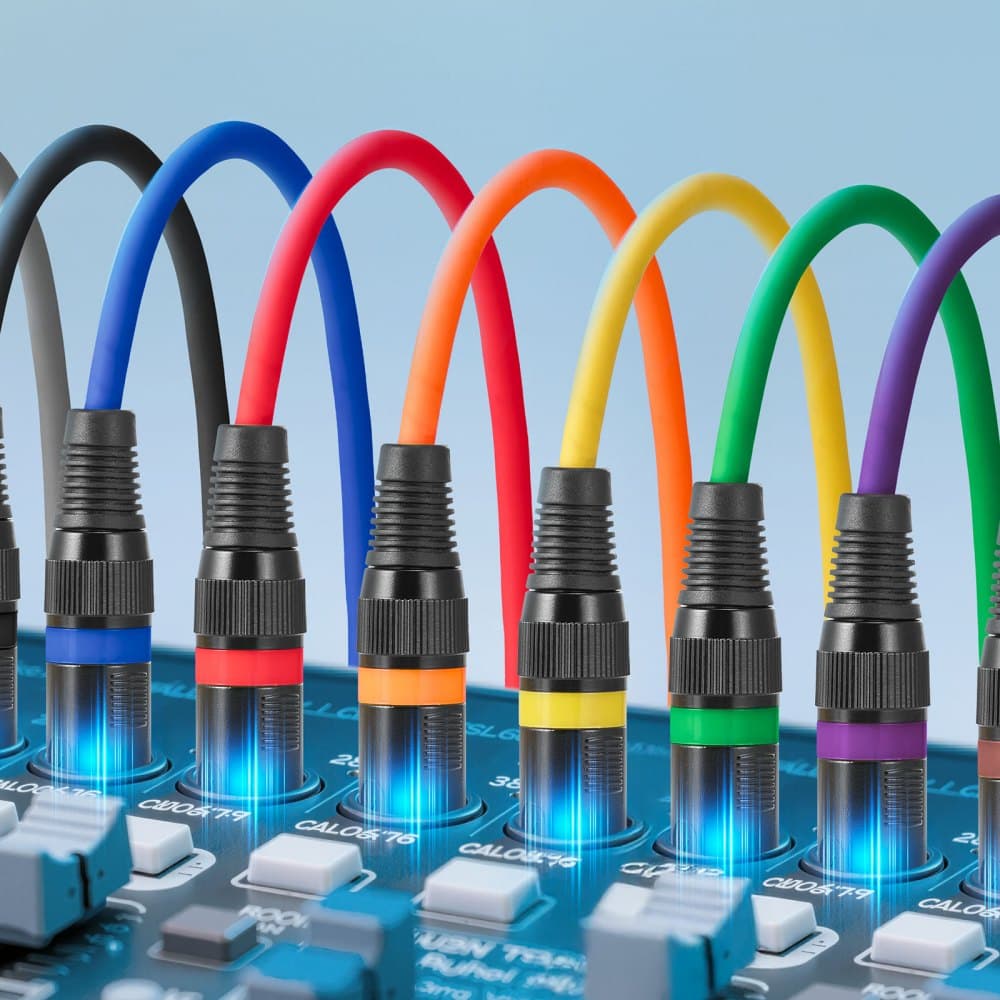 XLR kábel 1 m, balenie 10 kusov, tienené vyvážené DMX mikrofónové káble (samec-samica), pozlátené 3-kolíkové XLR mikrofónové reproduktorové káble, pre osvetlenie pódia, mikrofóny, zosilňovače, mixéry, reproduktorové systémy