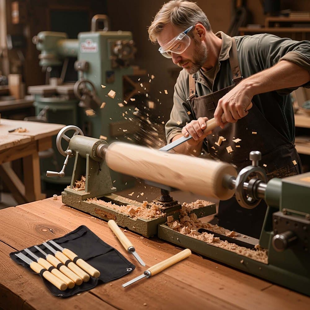 Sada sústružníckych nástrojov na drevo, 8 ks, sada sústružníckych sekáčov s čepeľou z uhlíkovej ocele, 2 šikmé, 1 oštepový hrot, 1 delenie, 1 okrúhly hrot, 3 dláta, 1 oxfordská taška, pre začiatočníkov, hobbyistov, profesionálov