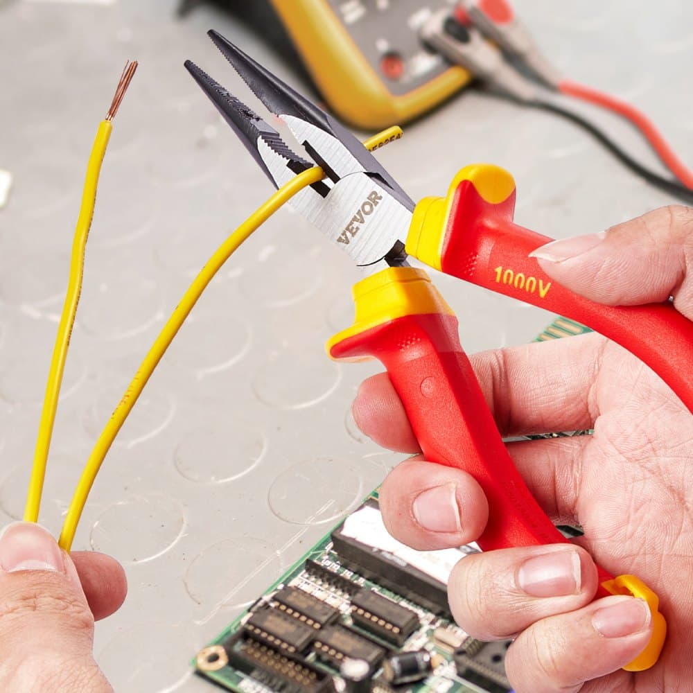 Sada izolovaných skrutkovačov, 12-dielna profesionálna sada elektrických skrutkovačov, 1000V izolovaná sada náradia pre elektrikárov, s magnetickými drážkovanými hrotmi Phillips, izolovanými kliešťami a diagonálnymi kliešťami