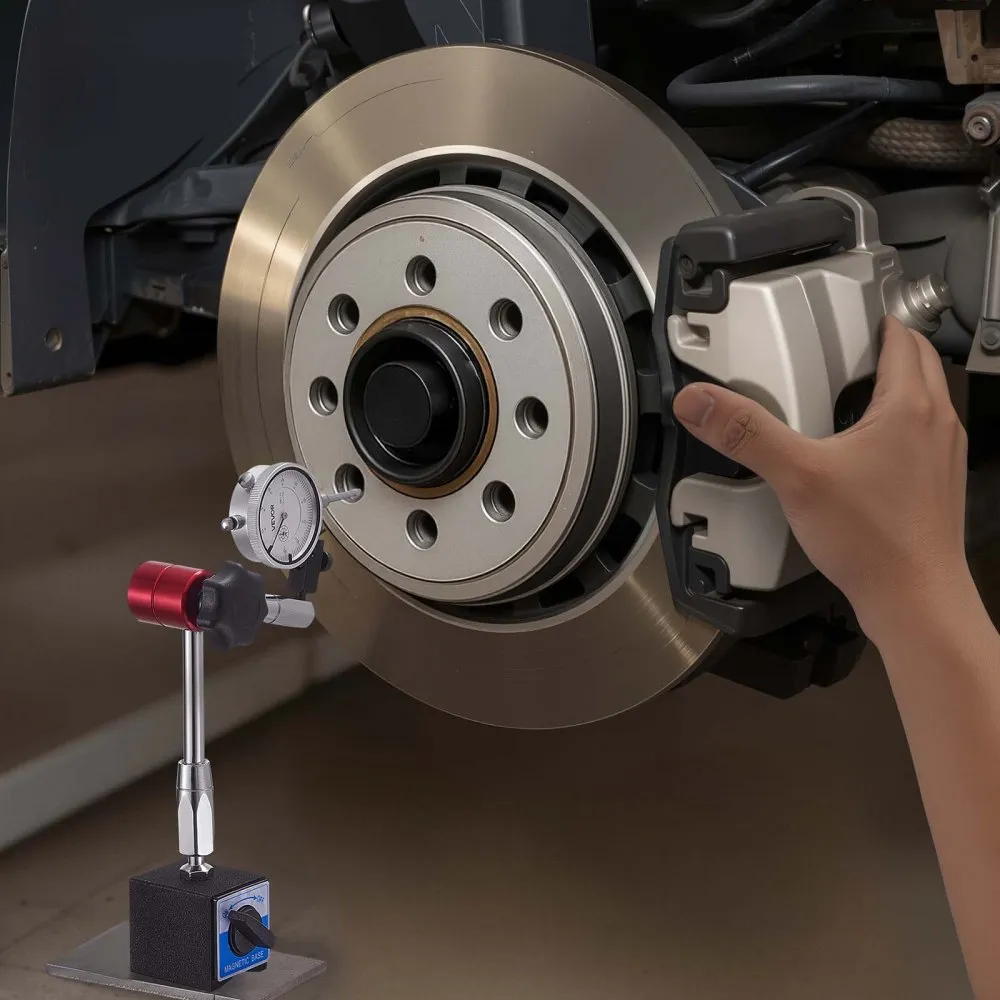 Úchylkomer s magnetickým flexibilným stojanom, presnosť 0,03 mm, rozsah 0 – 25,4 mm, jemne nastaviteľné dlhé rameno, profesionálny pre nastavenie stroja, meranie v úzkych oblastiach, ľahké odčítanie