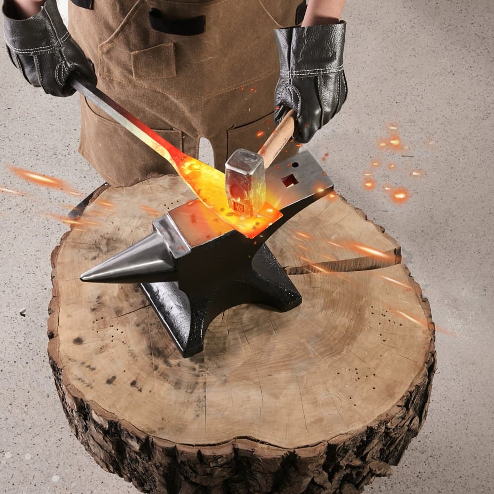 Jednorohová nákova, nákova z liatej ocele s hmotnosťou 55 libier, vysoko tvrdá robustná okrúhla rohová nákova pre kováčov, s veľkou doskou a stabilnou základňou, nástroj na ohýbanie, tvarovanie a krútenie kovov