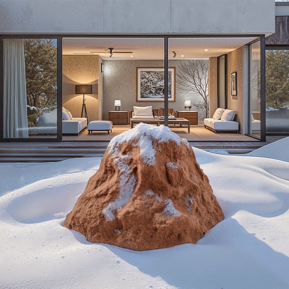 Kryt z umelého kameňa, vonkajší kryt na studňové čerpadlo z umelého kameňa, realistická prírodná textúra, ľahký a odolný voči poveternostným vplyvom polyresinový umelý balvan na úpravu krajiny, záhradu, dvor, hnedý, malá veľkosť