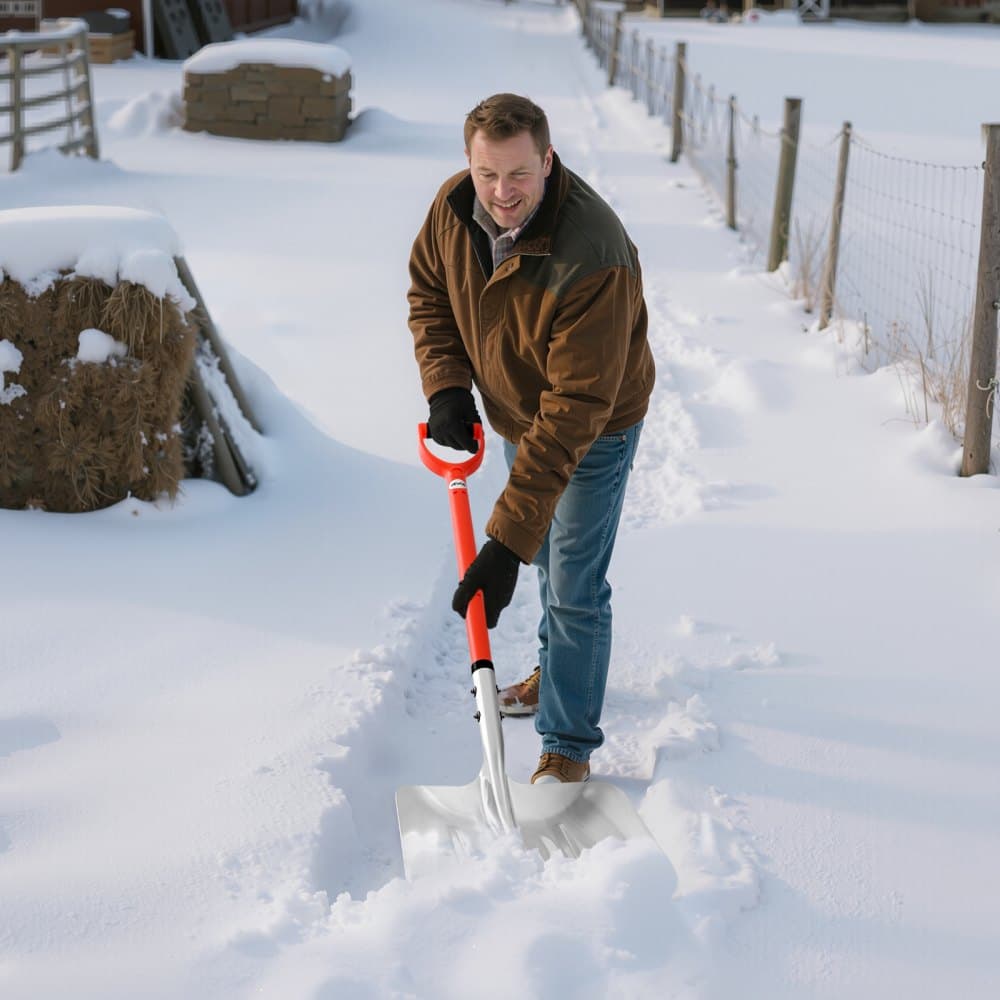 Lopata na sneh na príjazdovú cestu, 35 cm široká lopata na sneh z hliníkovej zliatiny s rukoväťami v tvare D, lopaty na snehový pluh s veľkou kapacitou, ľahký nástroj na odstraňovanie snehu na záhradné auto, kempovanie