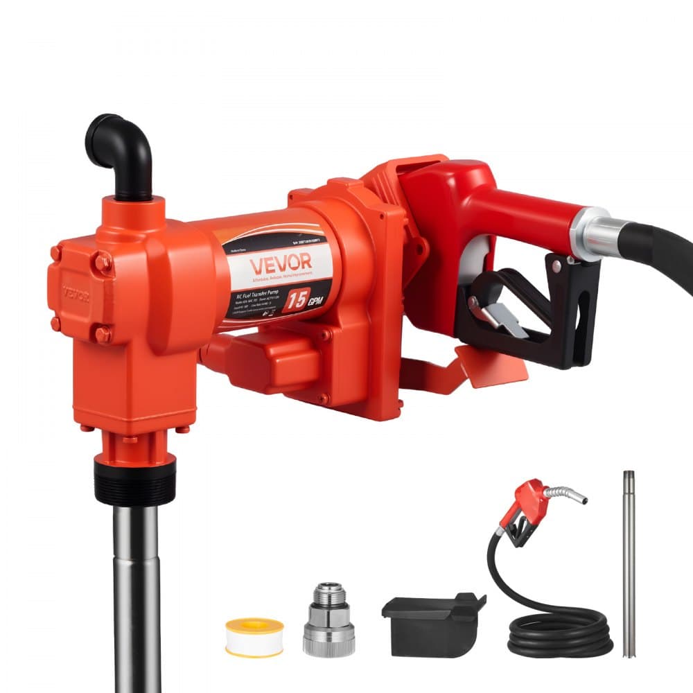 Čerpadlo na prečerpávanie paliva 230 V, 15 GPM 57 l/min, elektrické olejové čerpadlo na striedavý prúd, s automatickým vypínaním palivovej trysky a výtlačnej hadice, sada na vysoký prietok pre benzín, naftu, petrolej, bionaftu a zmesi etanolu