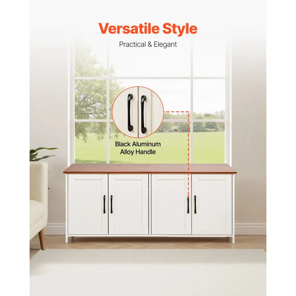 Kryt na mačaciu toaletu pre viac mačiek, skrytá skrinka na toaletu 120 cm so 4 dvierkami a 2 vchodmi, vnútorná mačacia toaleta, drevený nábytok do mačiatka, vhodný pre väčšinu mačacích toalet, hnedá a biela