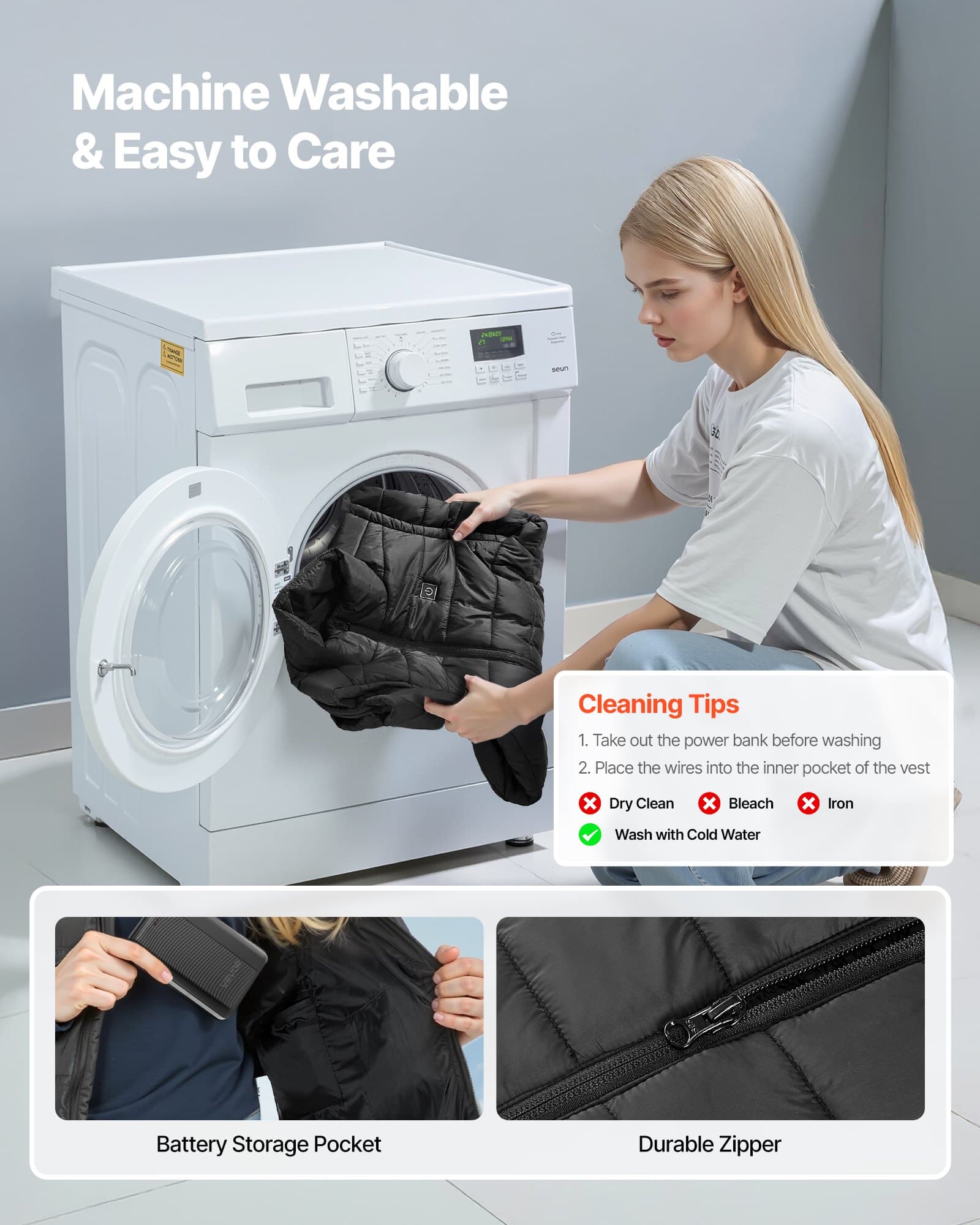 Vyhrievaná vesta, dámska elektrická vyhrievacia vesta s batériou 16 000 mAh, 8 vykurovacích zón, ľahká nabíjateľná zimná vesta s 3 úrovňami, na outdoorovú turistiku, kempovanie, rybolov, lyžovanie, veľkosť S