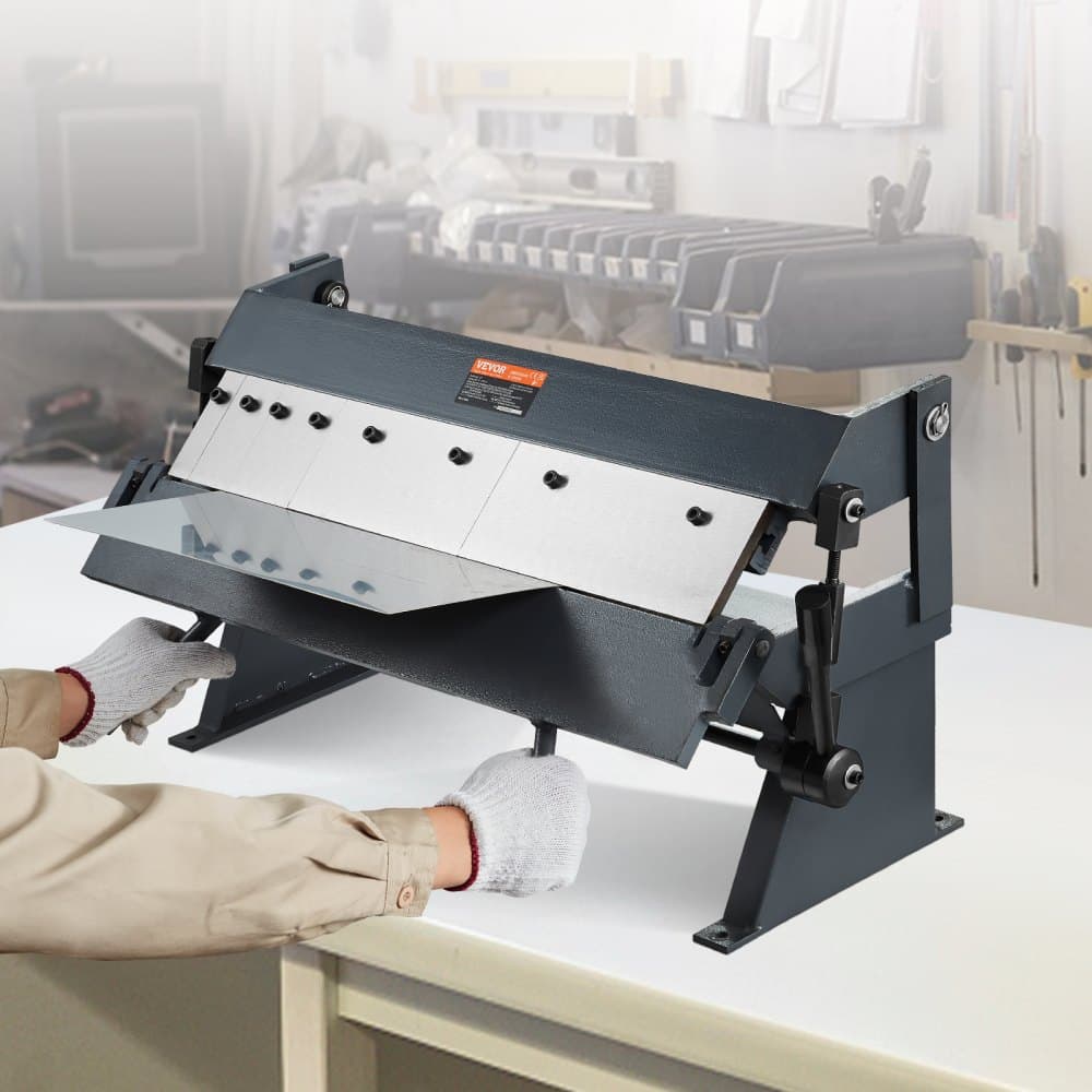 Ohýbačka plechov Box and Pan Brake, 24-palcová, 0-130 stupňová ohýbačka plechov, prenosná ohýbačka plechov s nízkouhlíkovou oceľou kalibru 20 a hliníkom kalibru 14, 5 nastaviteľných prstov na ohýbanie plechov