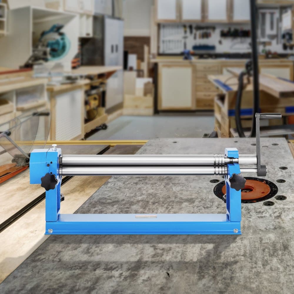 Valcovací stroj s klzným valcom, šírka tvárnenia 610 mm, ohýbačka plechov s klzným valcom, s 2 odnímateľnými valcami pre nízkouhlíkovú oceľ, medený plech, plech z hliníkovej zliatiny