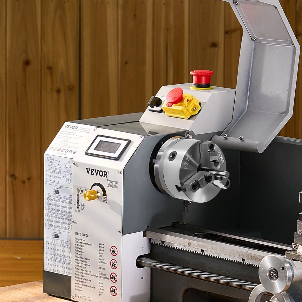 3-čeľusťové skľučovadlo sústruhu, 6 palcov (160 mm), samostrediace skľučovadlo so závitovou upínacou doskou 1 1/2 palca-8, upínací rozsah 0,12 – 5,71 palca (3 – 145 mm) so skrutkami s T-kľúčom, materiál HT300, pre sústruh na drevo a kov